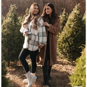 Sherpa Teddy Plaid Jacket